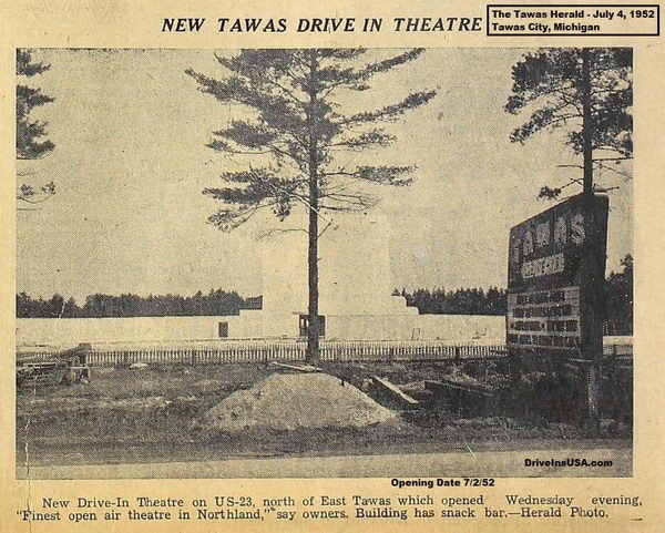 Tawas Drive-In Theatre - Tawas Herald Tawas Drive-In Article July 4 1952